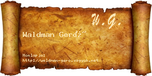 Waldman Gerő névjegykártya